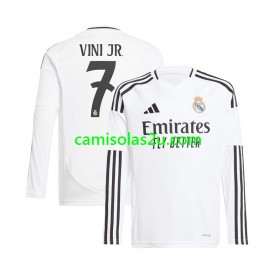 Camisolas de futebol Real Madrid Vinicius Junior 7 Equipamento Principal 2024/25 Manga Comprida